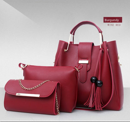 Women PU Leather Messenger and Shoulder Bag Set