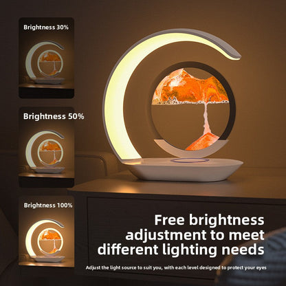 New quicksand painting wireless charging desk lamp