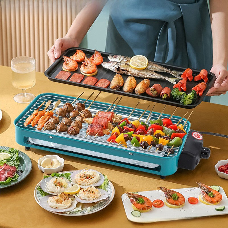 Home smokeless barbecue grill