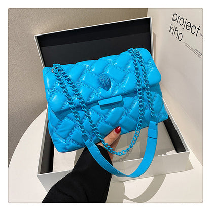 New fashion Chanel style handbag popular simple PU shoulder messenger bag daily versatile rhombus women's bag wholesale