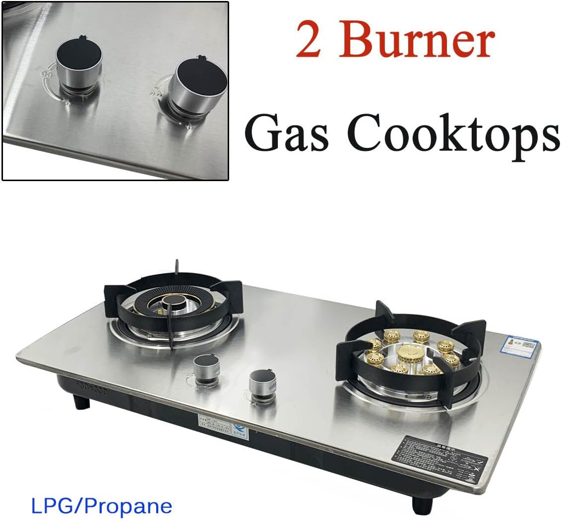 Stainless Steel 2 Burner Gas Hob