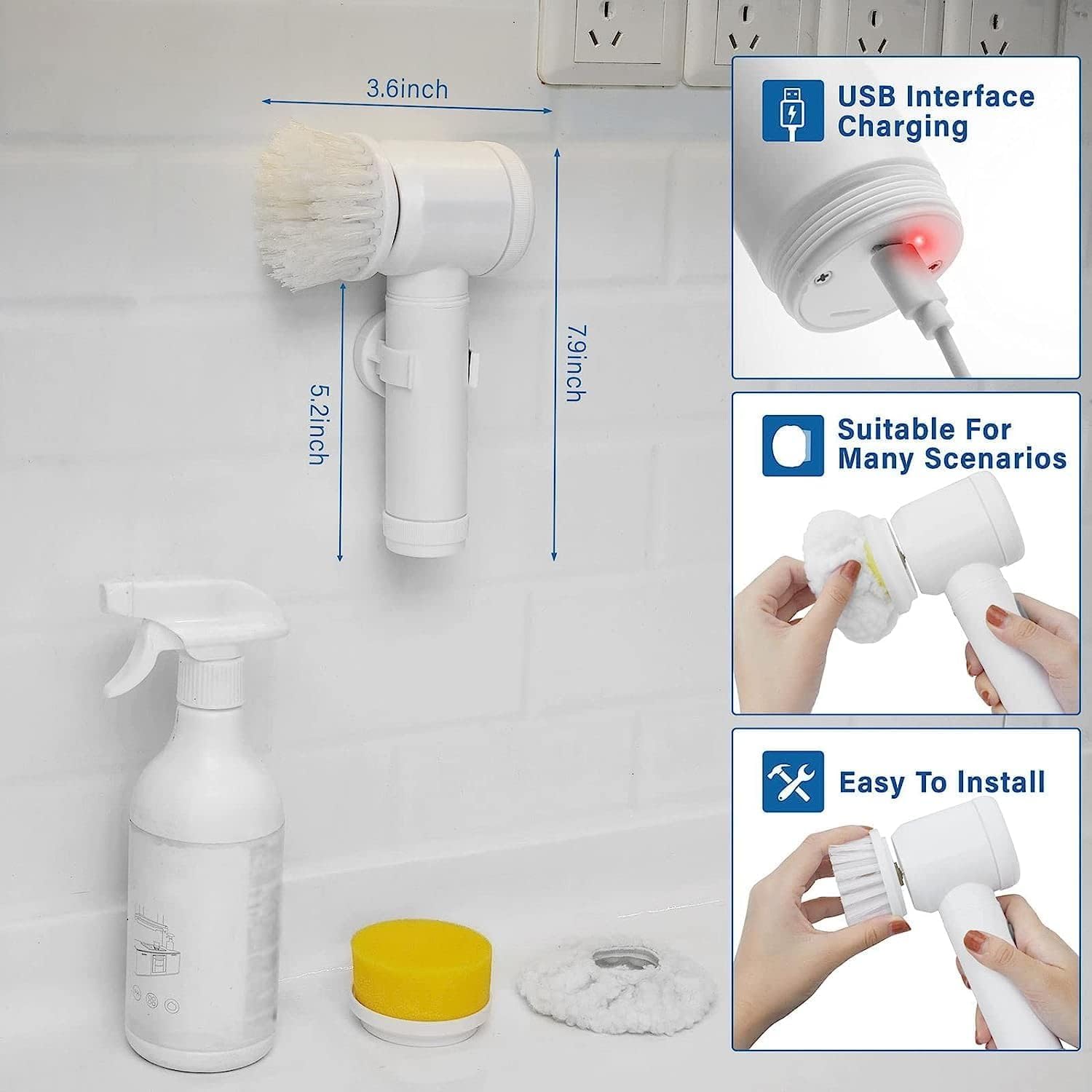 Multi-Functional 5 in 1 Electric Cleaning Brush