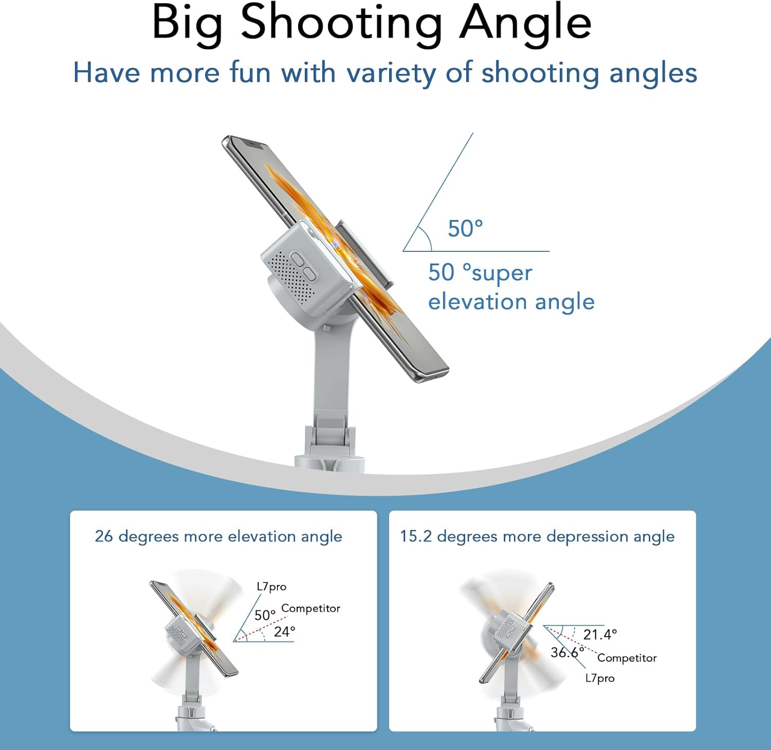3-Axis Phone Gimbal with Adjustable Fill Light