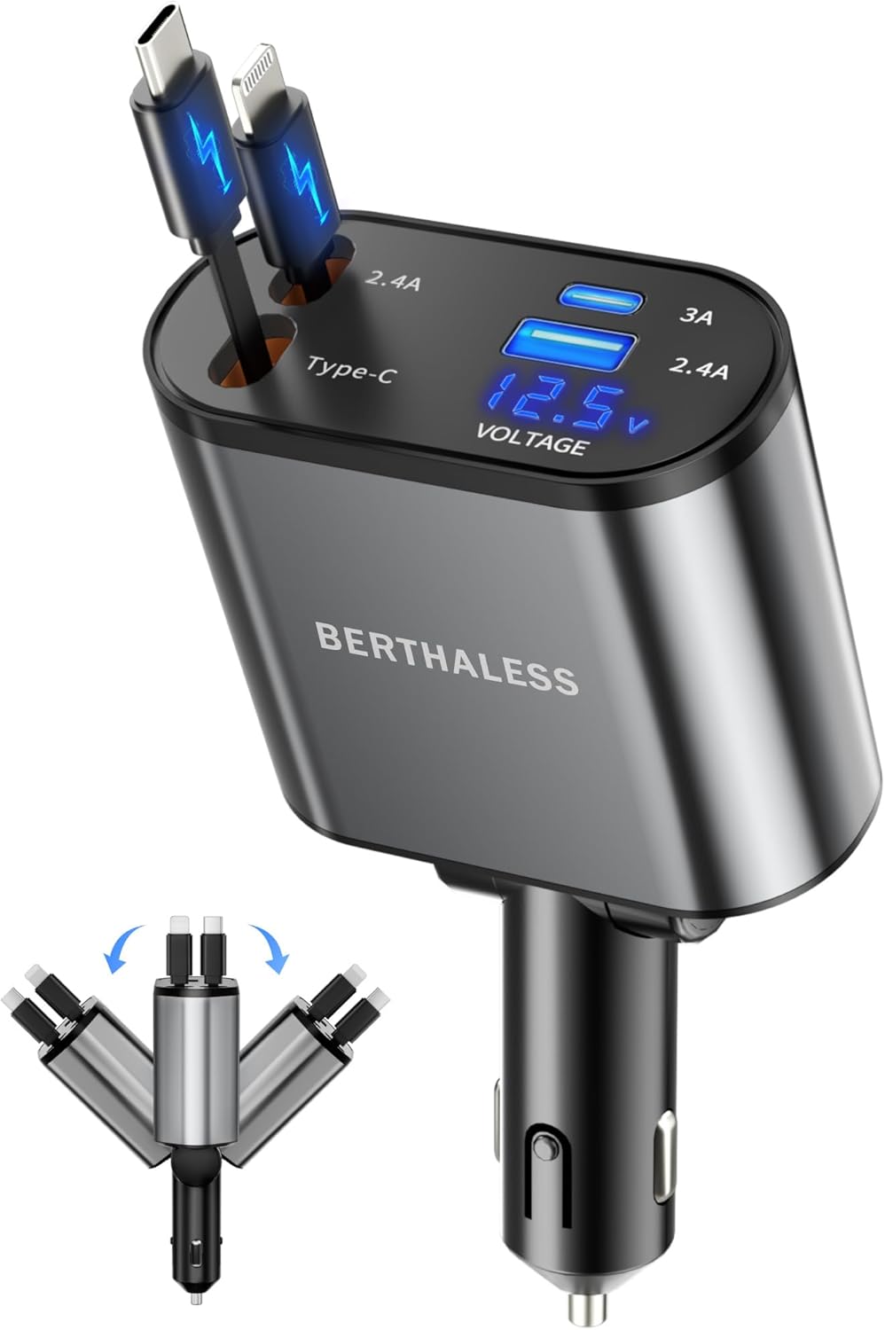 4 in 1 Fast Charging Car Charger