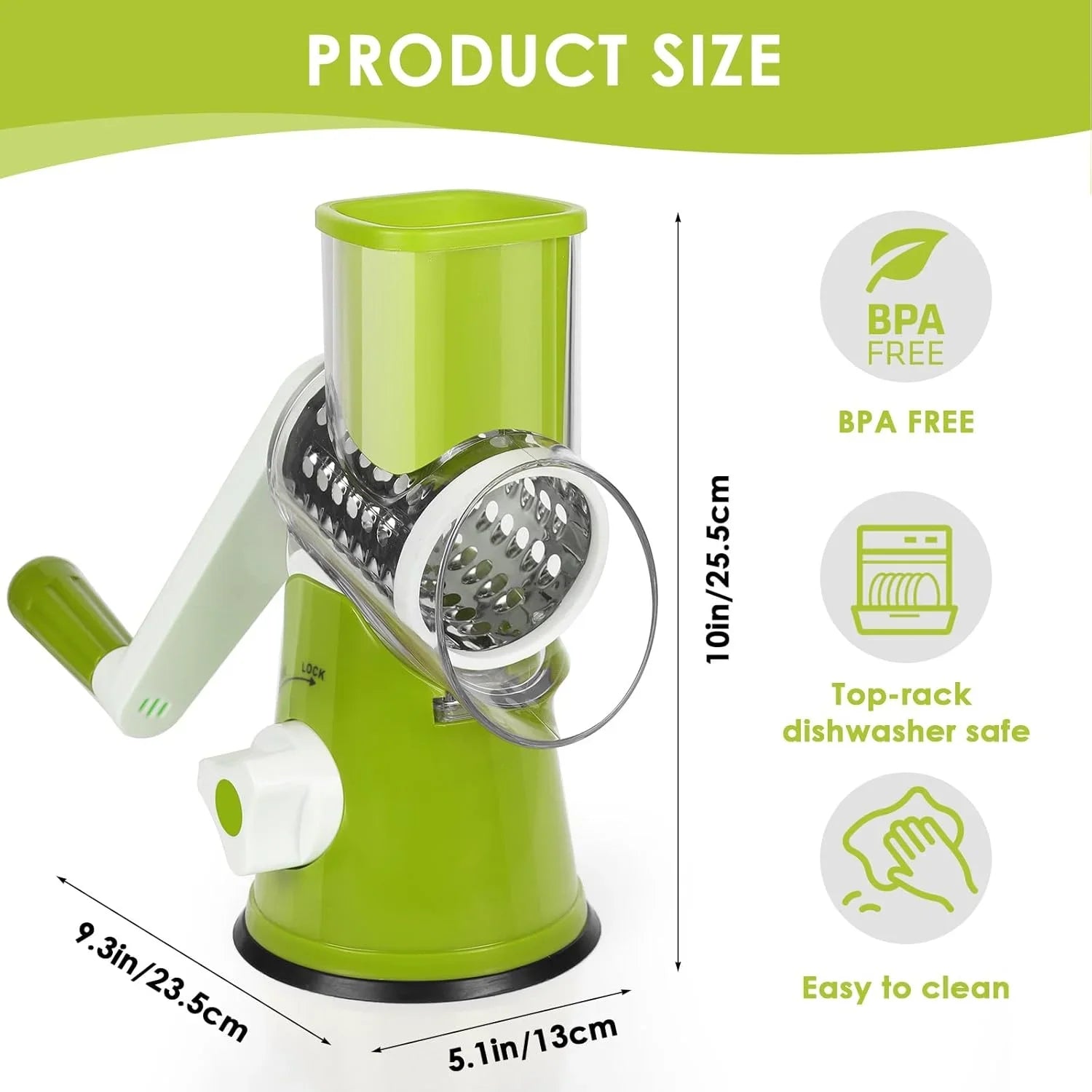 3-in-1 Vegetable Cutter – Multifunctional Rotary Drum Slicer