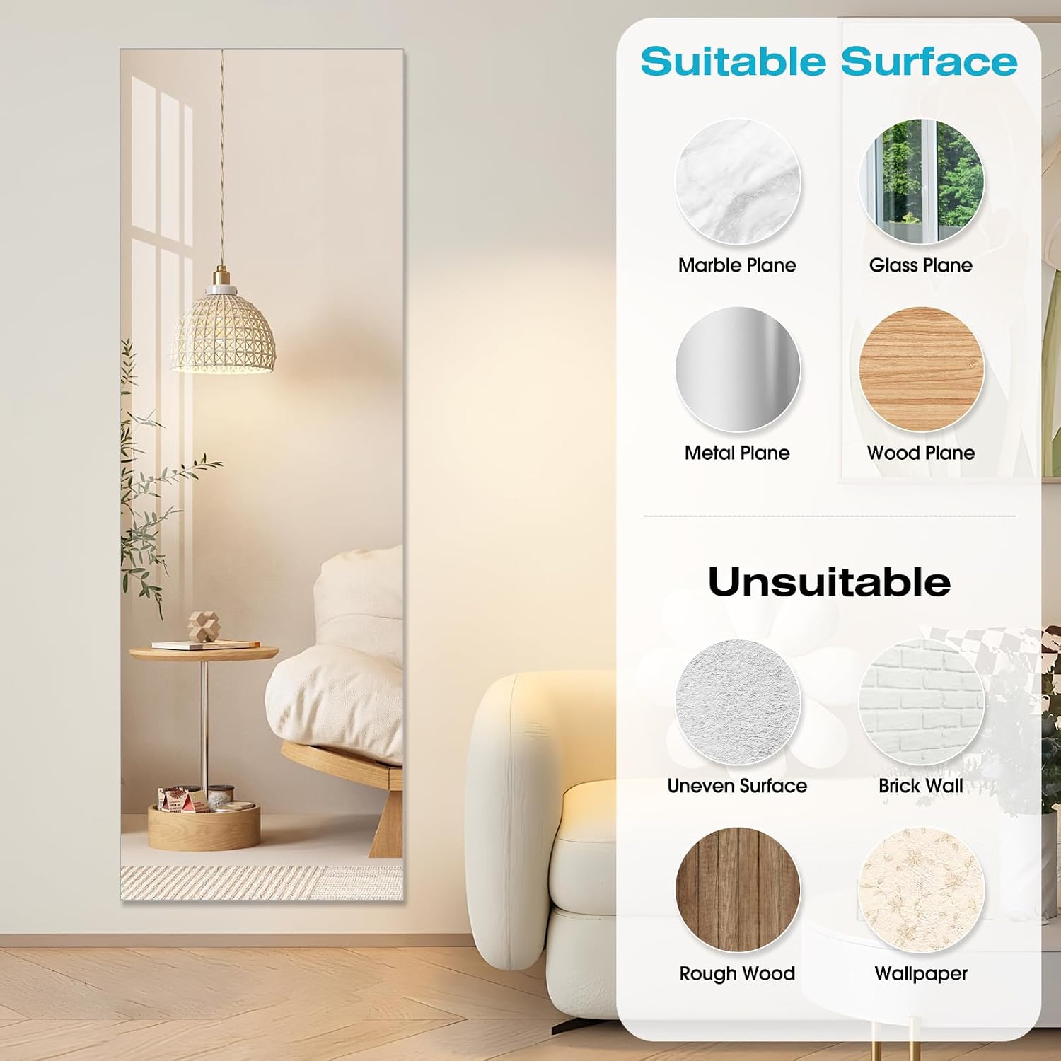 Full Length Self Adhesive Mirror
