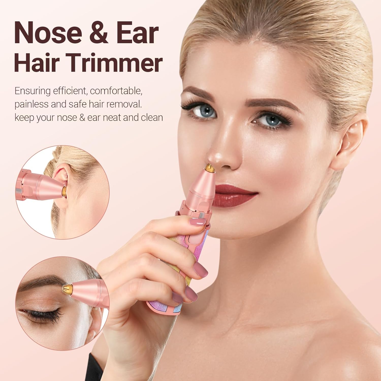 2-in-1 Rechargeable Nose Hair & Eyebrow Trimmer