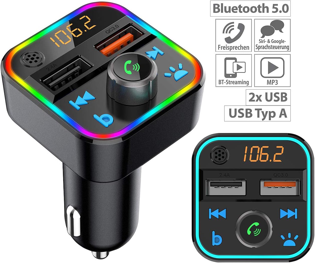 FM Transmitter with Bluetooth