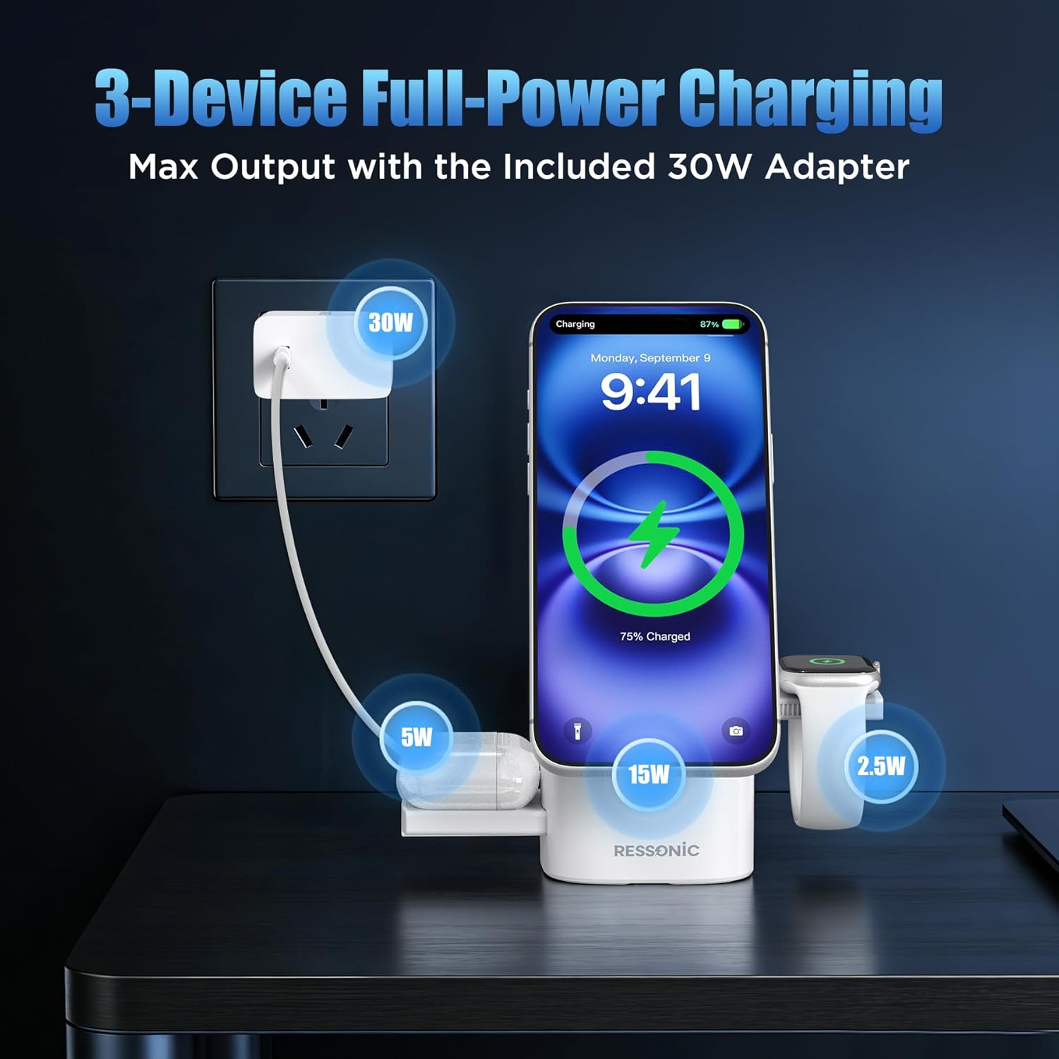 3 in 1 Multifunction Magnetic Wireless Charger