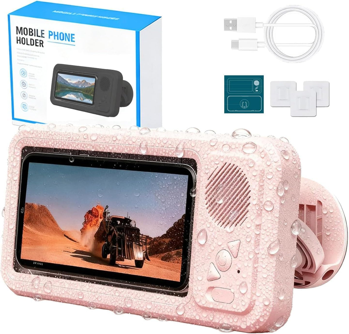 Shower Phone Holder with Wireless Bluetooth Speaker