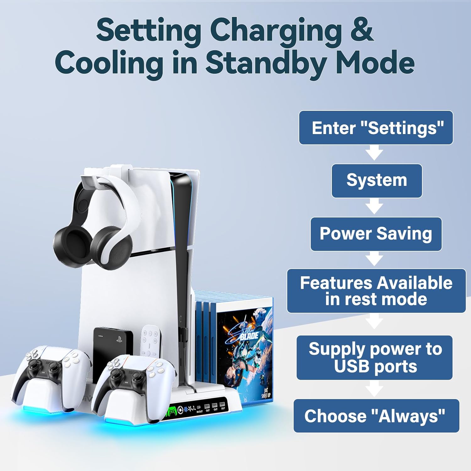 PS5 Cooling Stand Charging Station