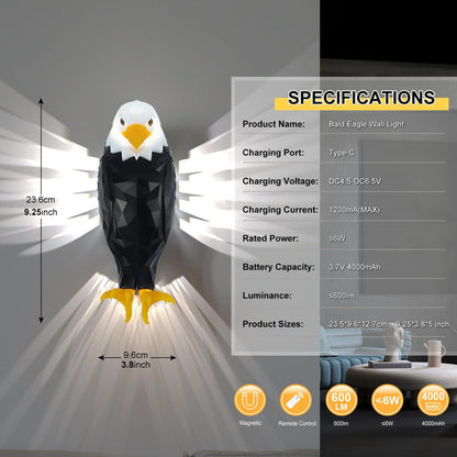 Bald Eagle Wall Light