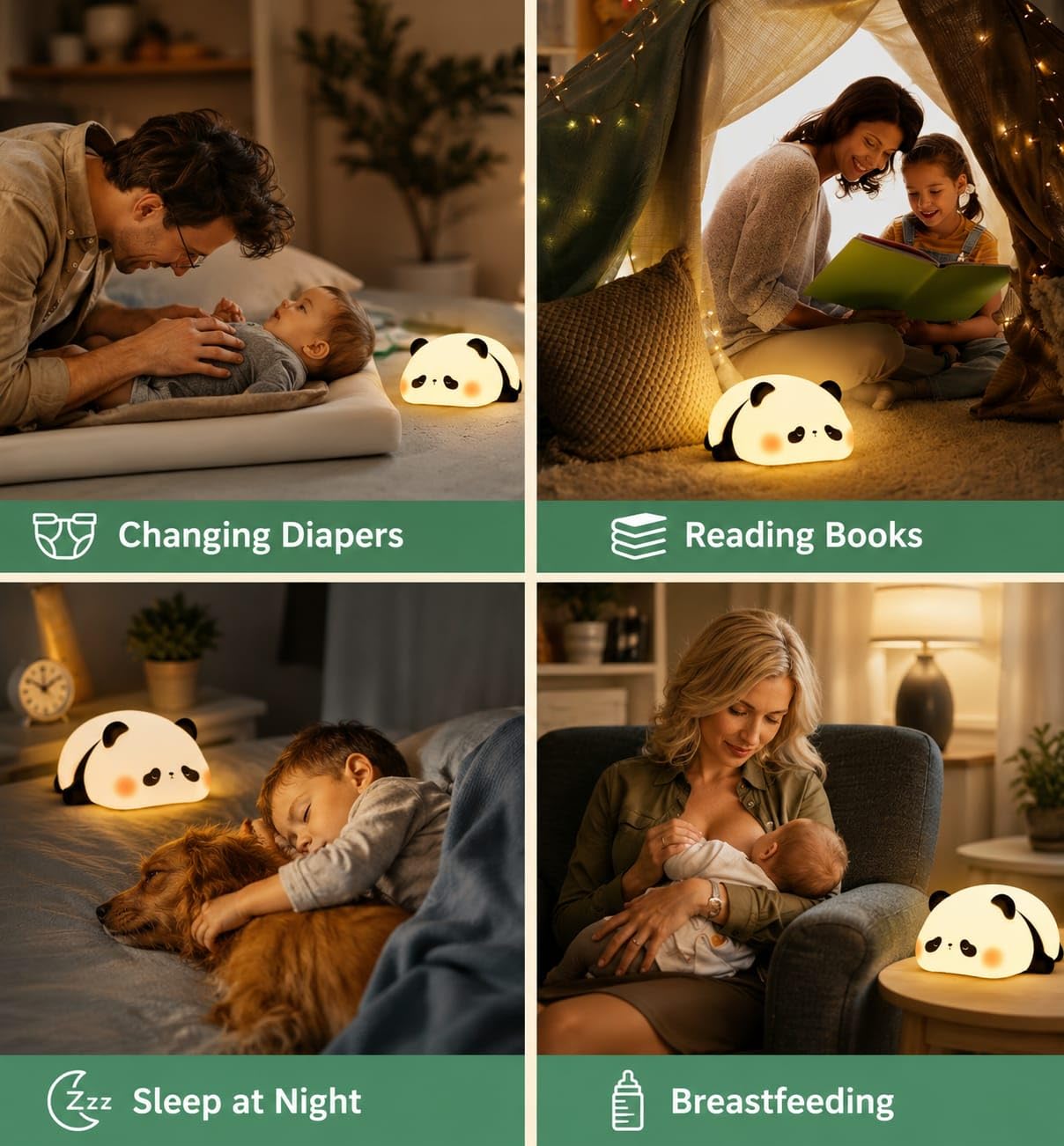 LED Panda Silicone Night Lamp