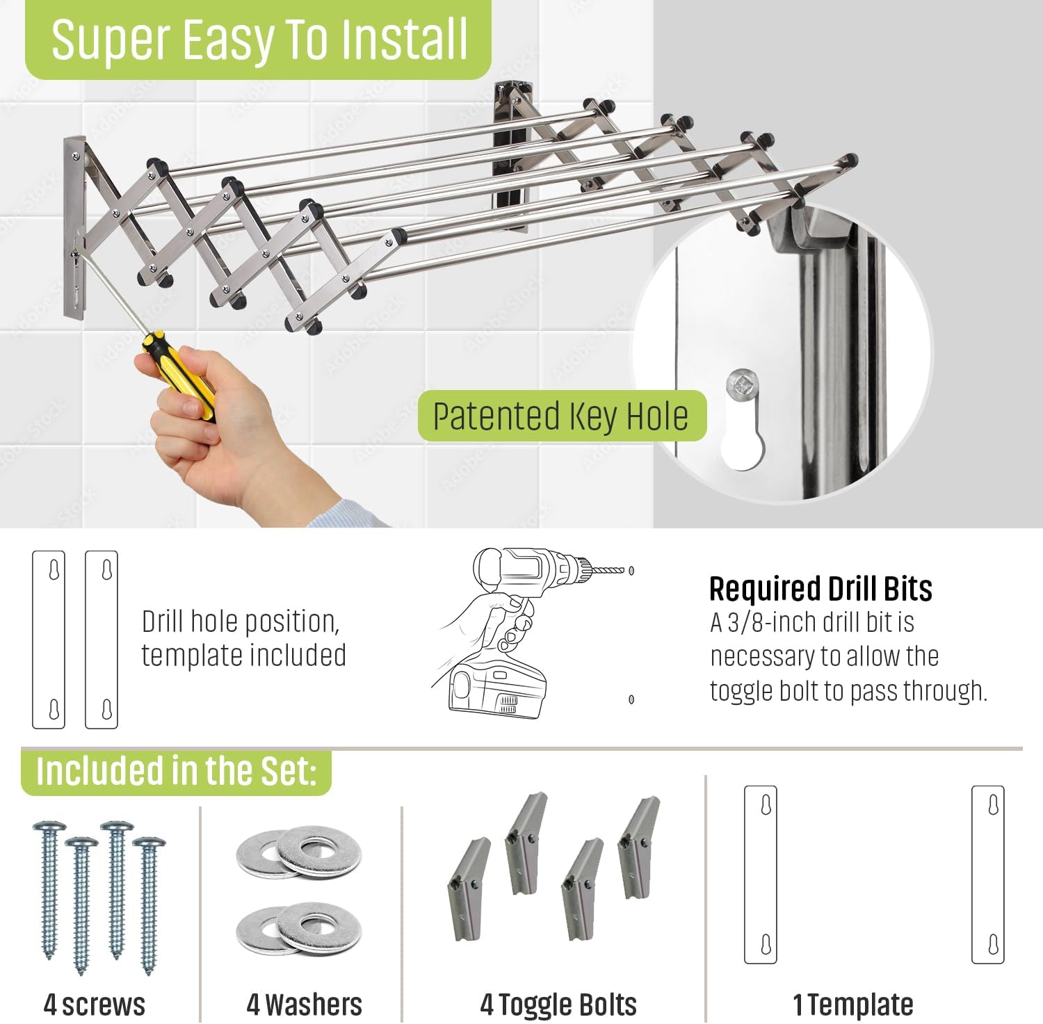Wall Mounted Clothes Drying Rack