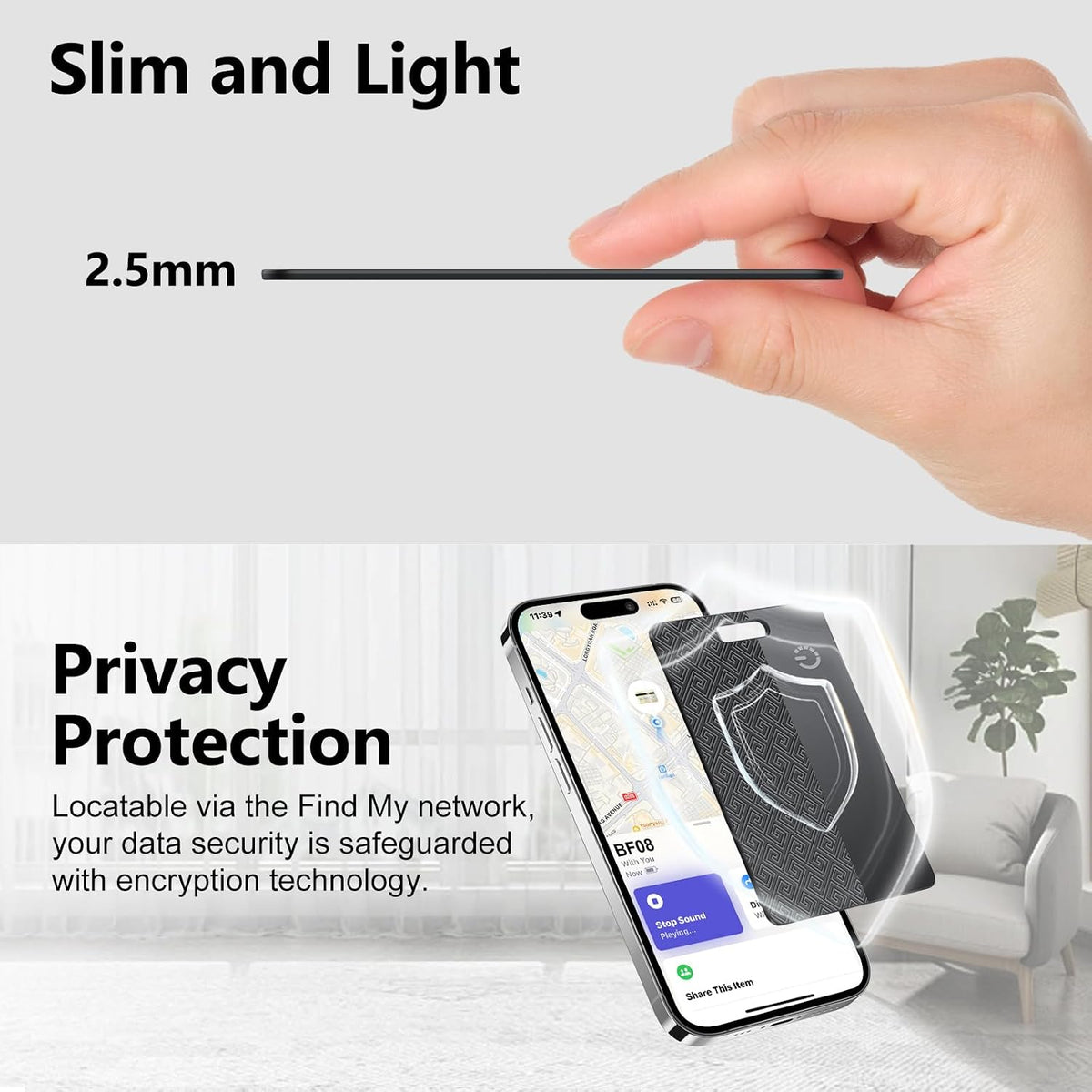 Ultra-Thin Wallet Tracker Card