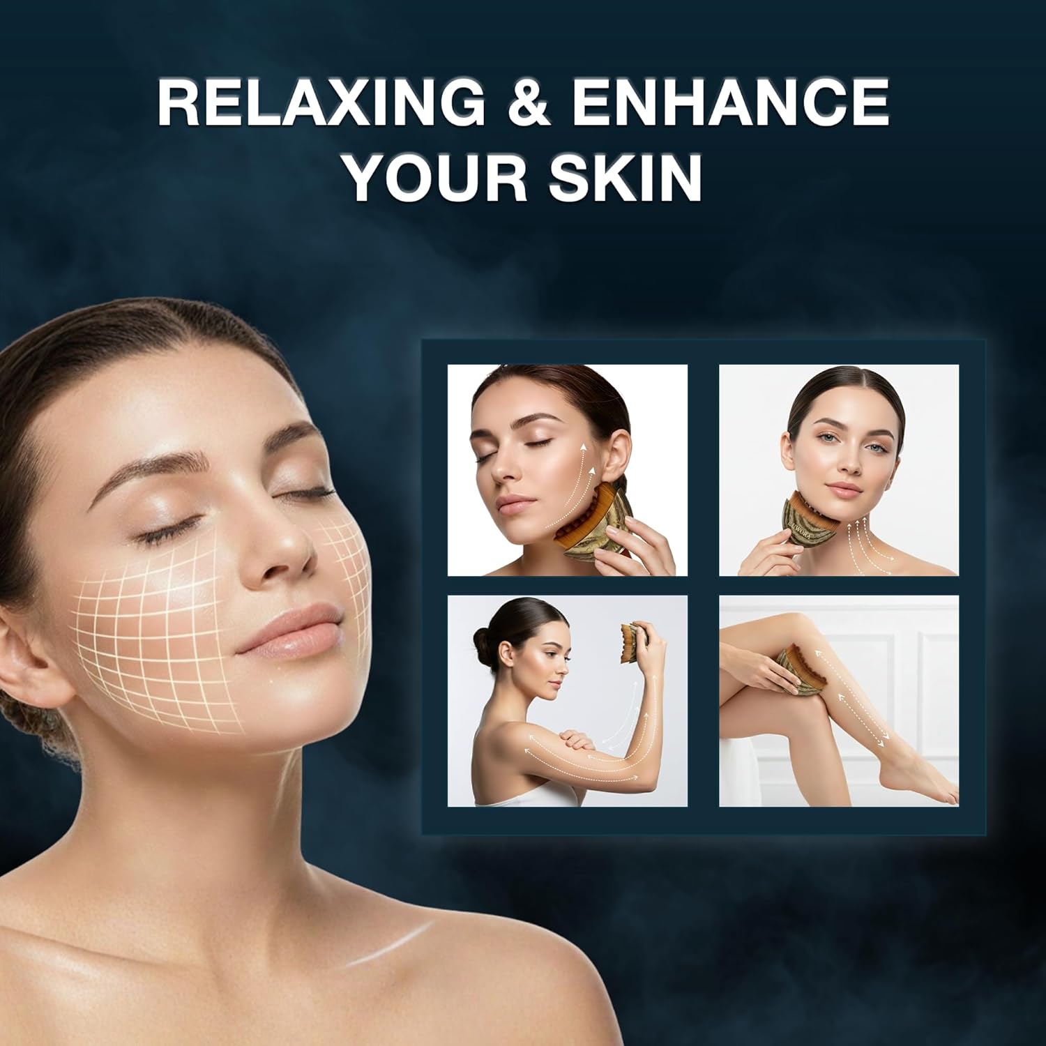 Lymphatic Contour Face Brush, Lymphatic Drainage Massager for Face