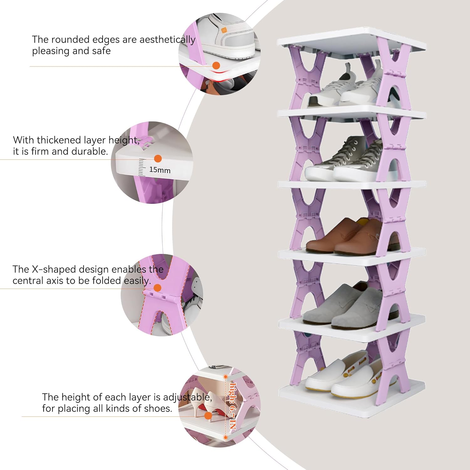 6-Tier Foldable Shoe Organizer