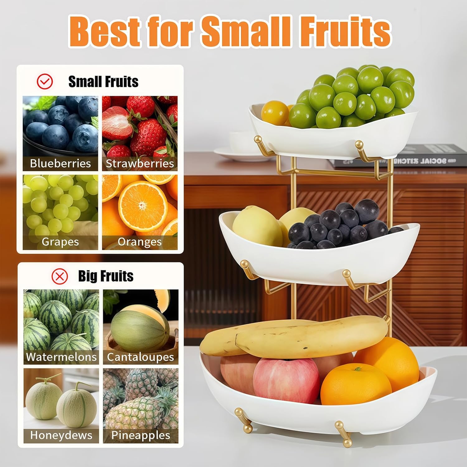 Fruit Organizer 3 Layer Plate