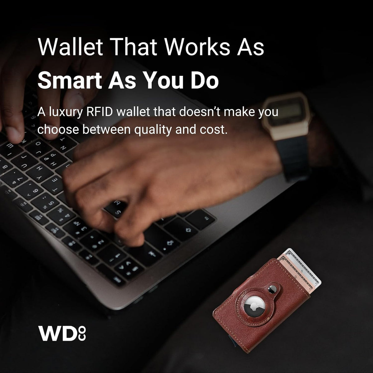 Coteci Airtag Wallet Personal Gadget Leather Slim Design