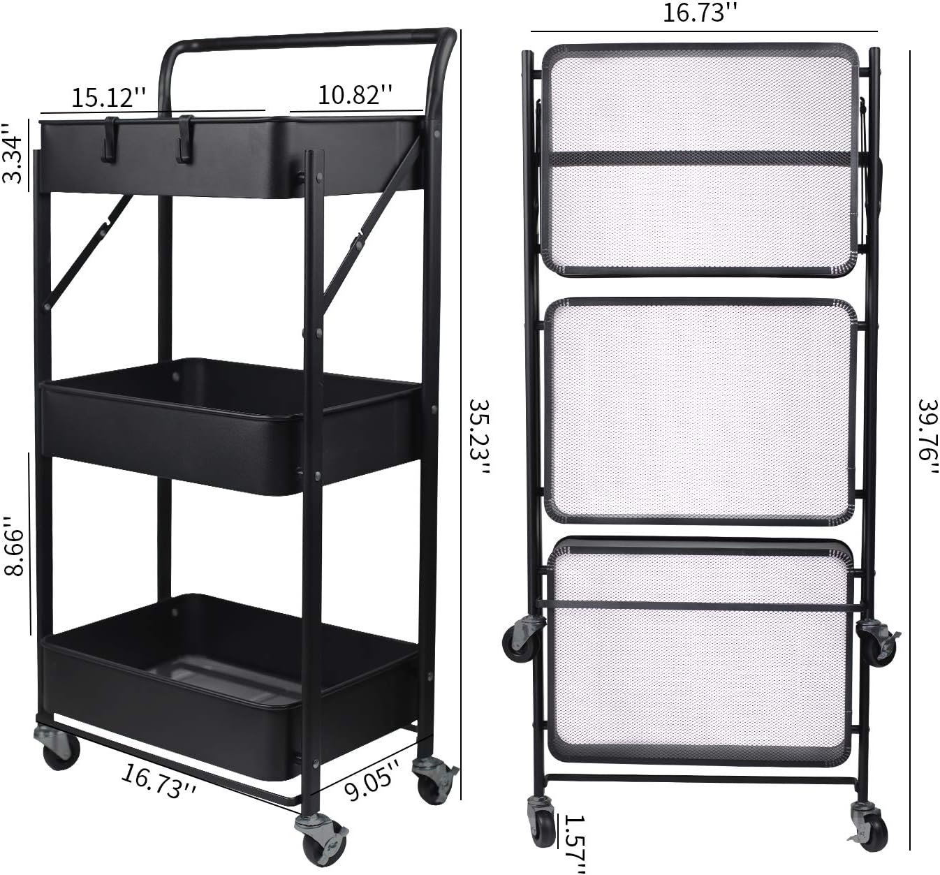 3 Layer Foldable Metal Storage Rack