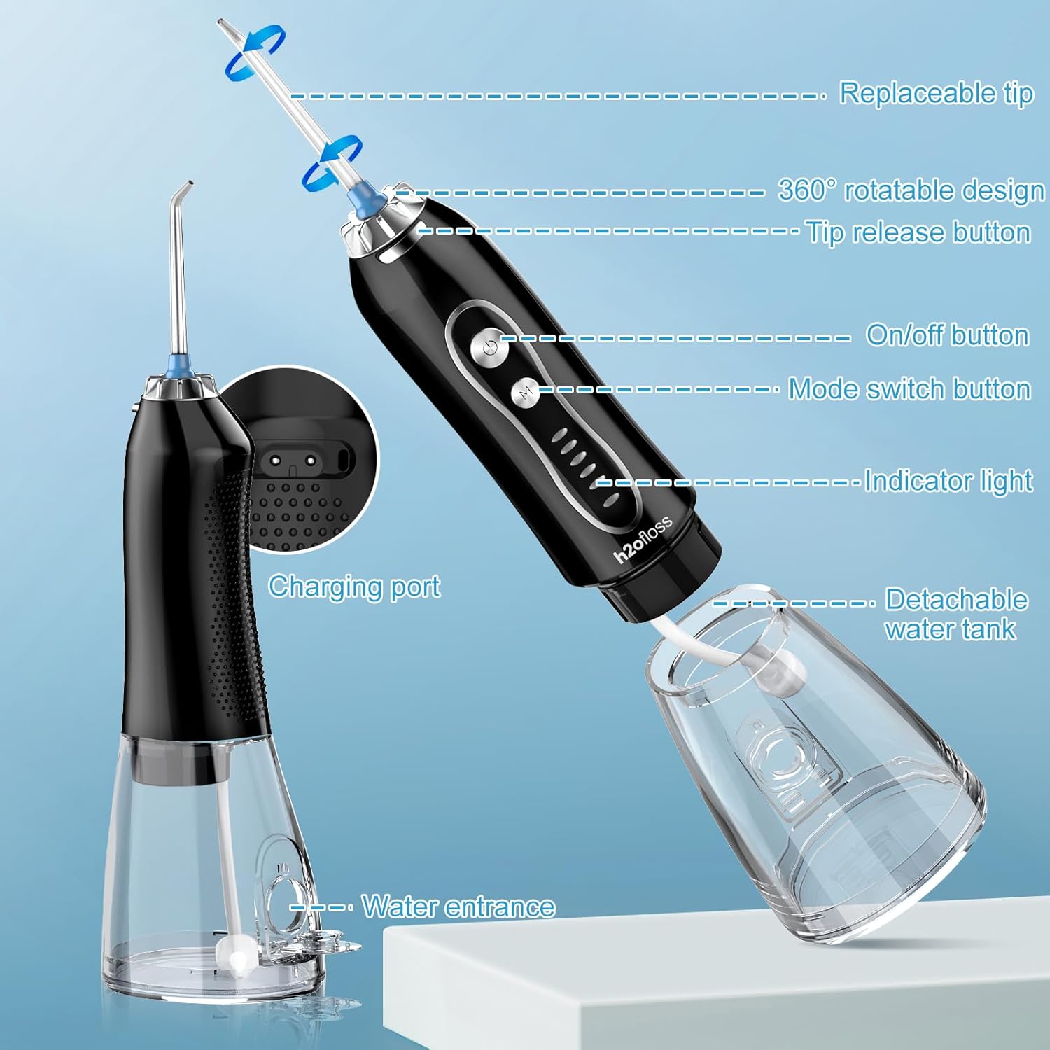 Portable Powerful Water Flosser Dental Oral Irrigator