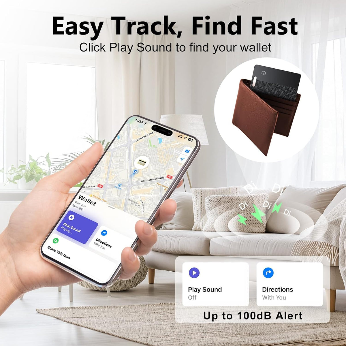 Ultra-Thin Wallet Tracker Card