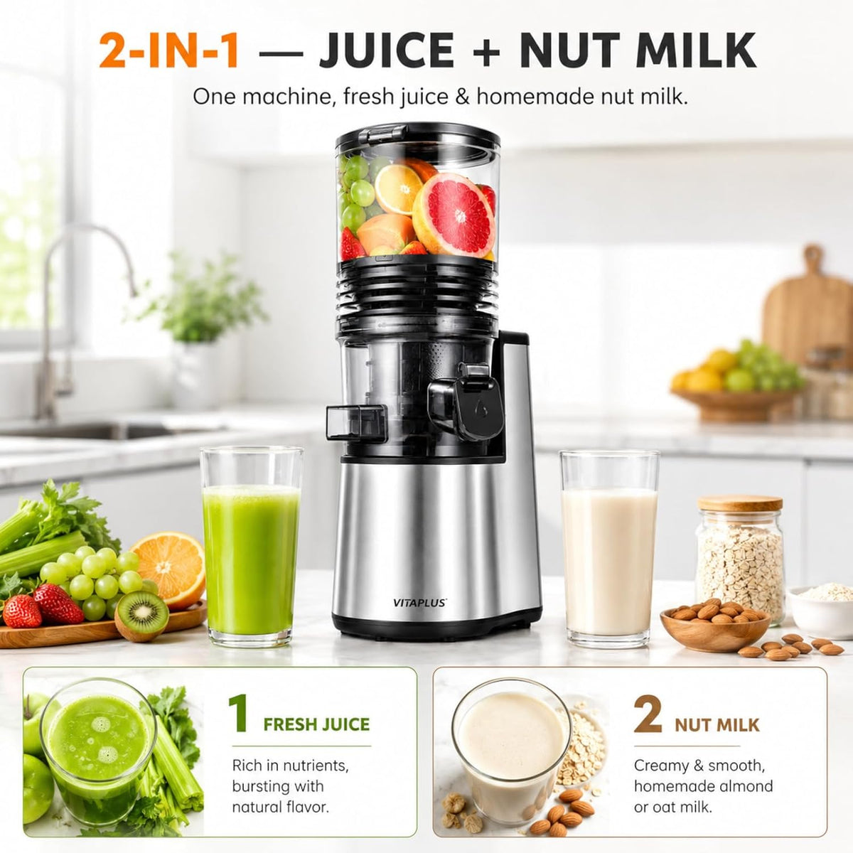 Cold Press Juicer with Stainless Steel