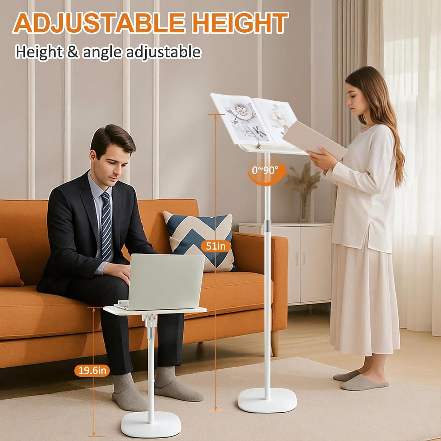 Adjustable Reading Stand – White