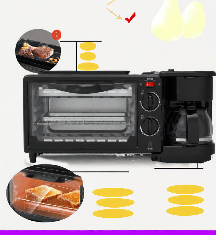 Multifunctional Breakfast Toaster and Oven