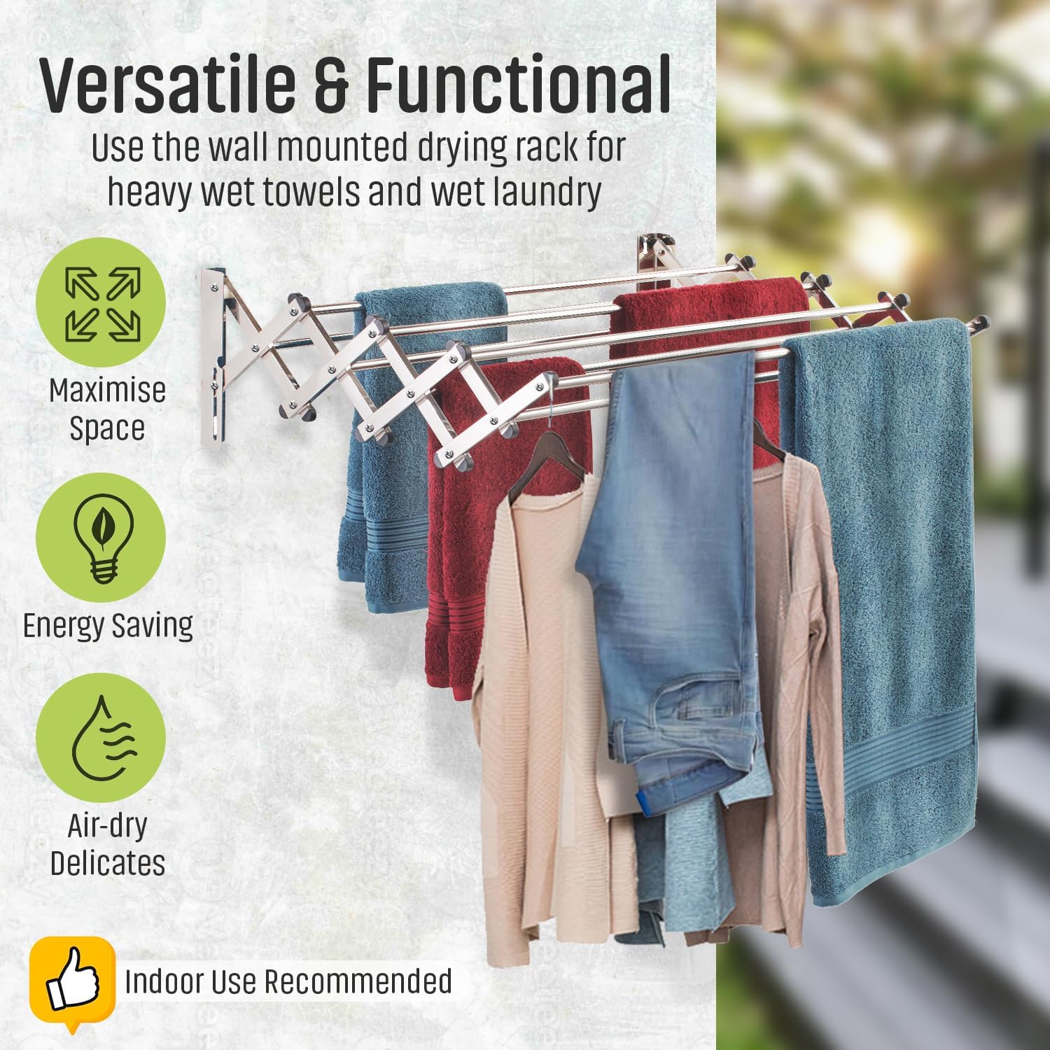 Wall Mounted Clothes Drying Rack