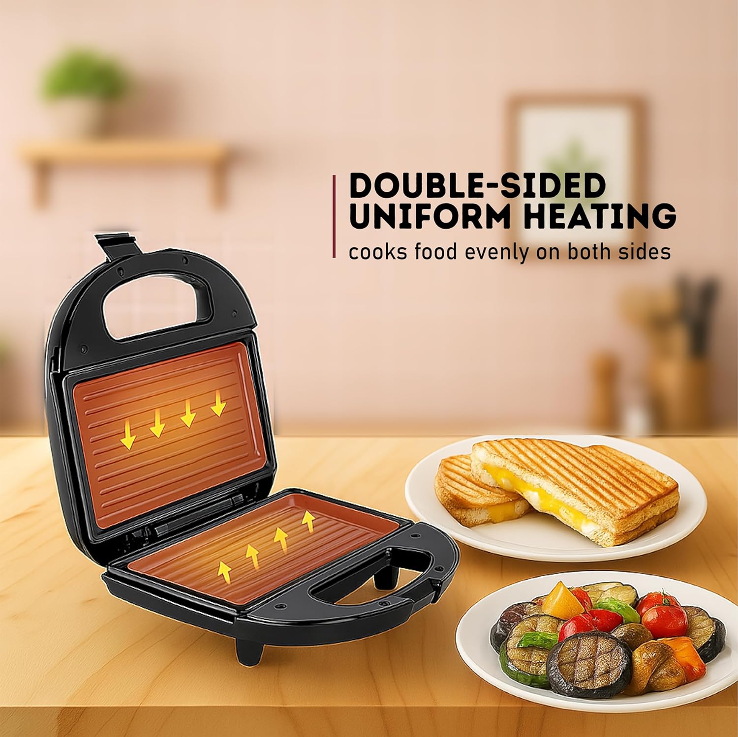 Electric Grill Non-Stick Sandwich Press