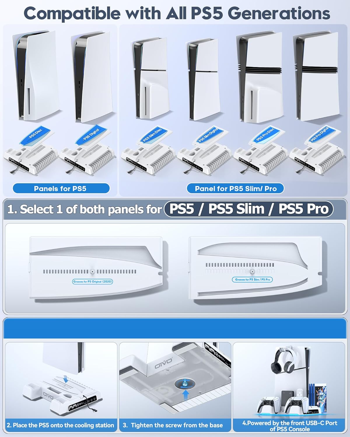 PS5 Cooling Stand Charging Station