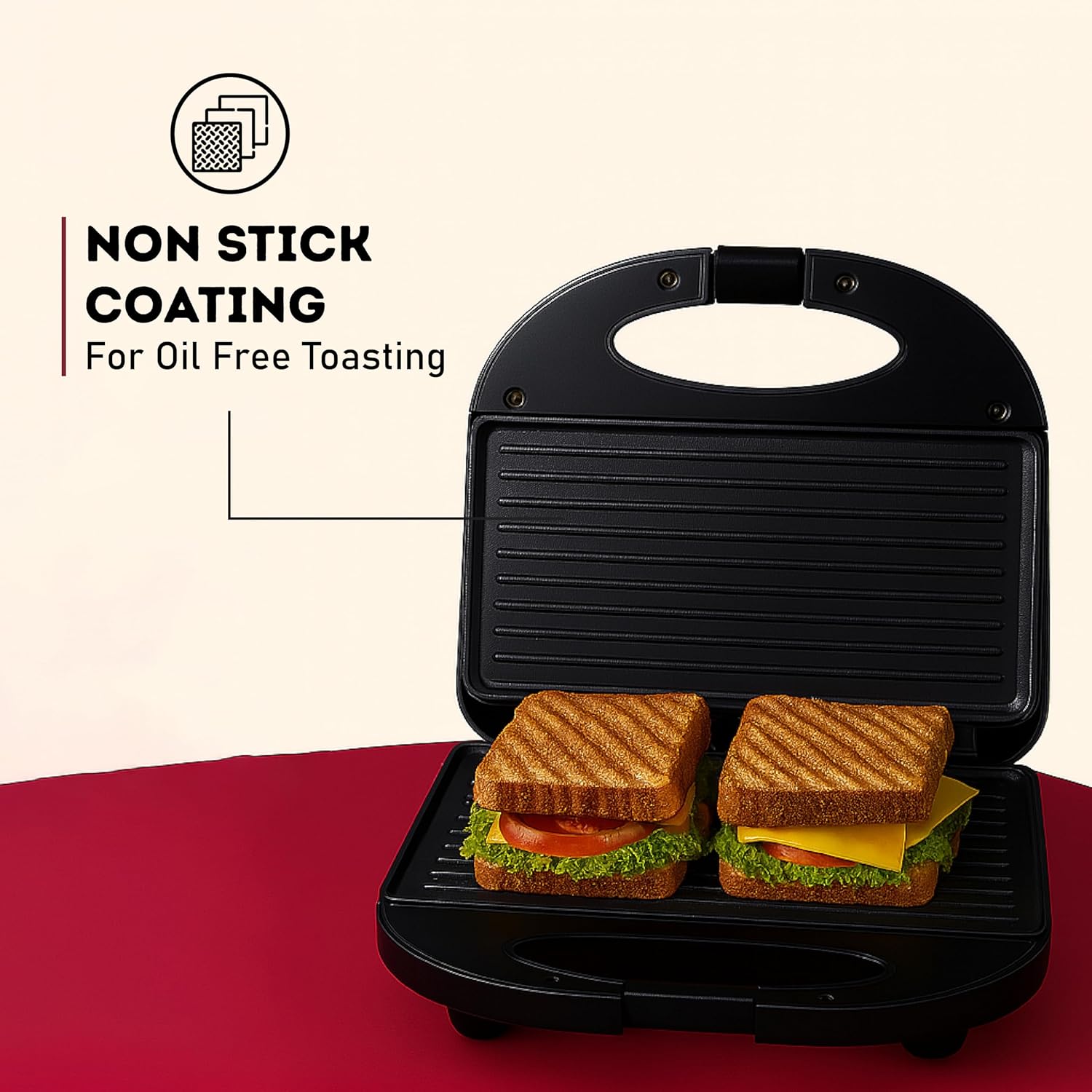 Electric Grill Non-Stick Sandwich Press