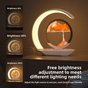 New quicksand painting wireless charging desk lamp