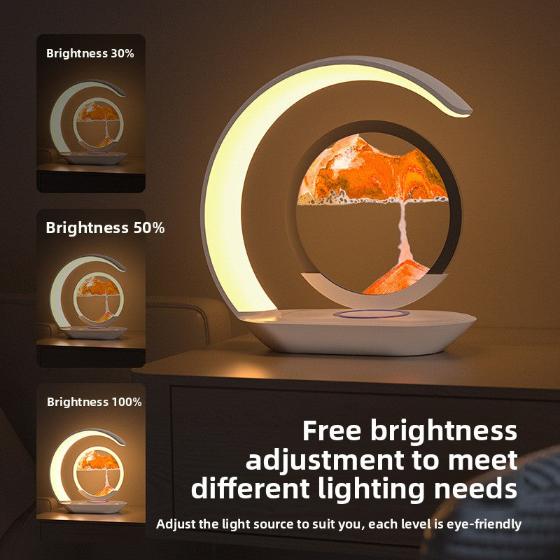 New quicksand painting wireless charging desk lamp