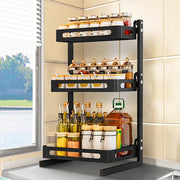 3 Tier Kitchen Countertop Stainless Steel Spice Organizer Rack