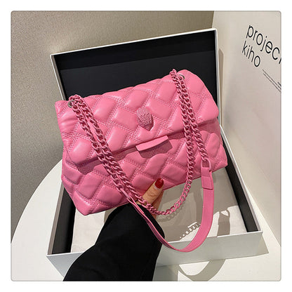 New fashion Chanel style handbag popular simple PU shoulder messenger bag daily versatile rhombus women's bag wholesale