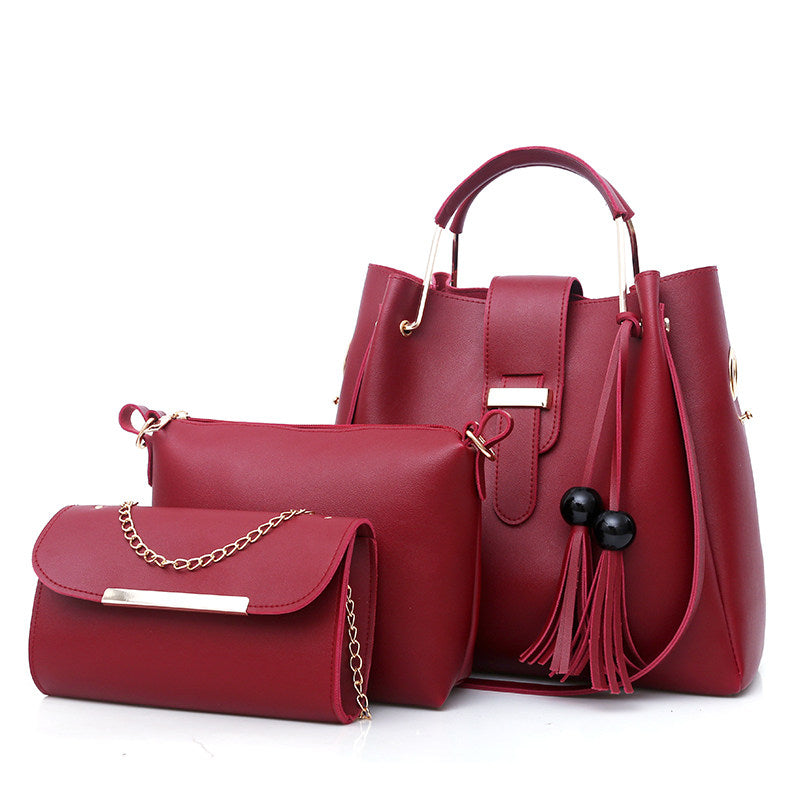 Women PU Leather Messenger and Shoulder Bag Set